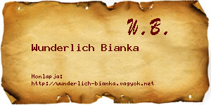 Wunderlich Bianka névjegykártya